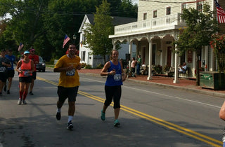 Molly Curry running with her husband Matthew Strauss.