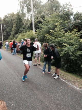 Molly Curry running a half marathon.