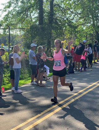 Molly Curry running a half marathon.