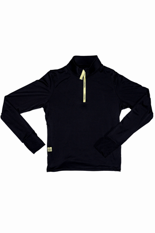 This black women’s running quarter zip top is ultra-soft and made with a moisture-wicking fabric so it’s perfect for all running seasons. 